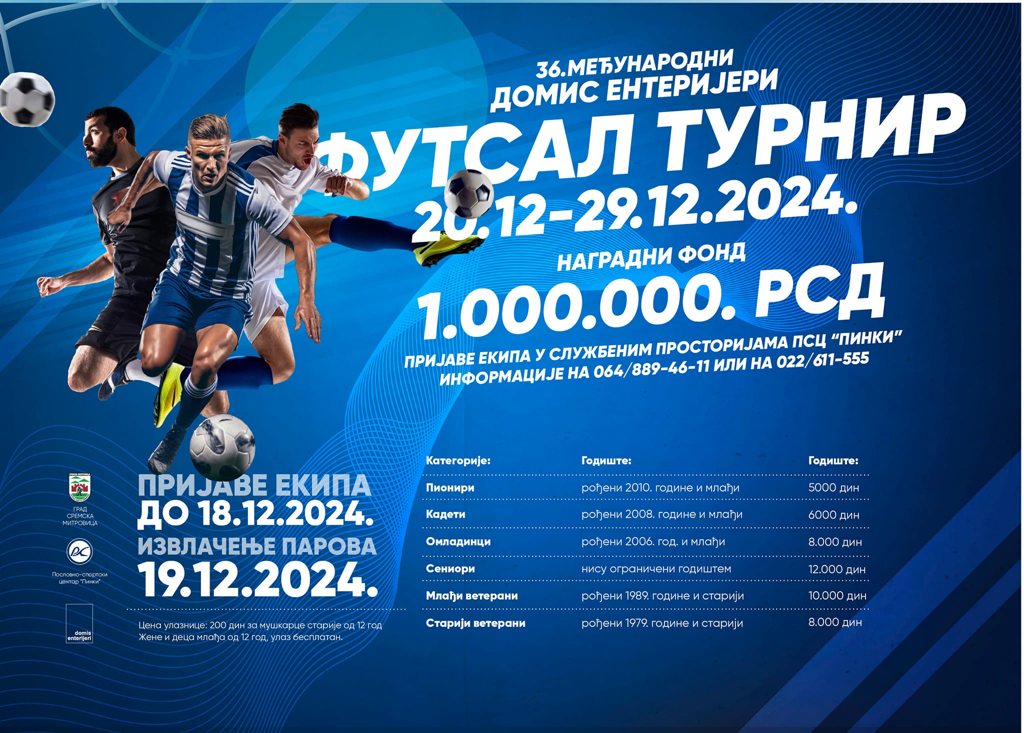 36. međunarodni Domis enterijeri futsal turnir – Prijave u toku!